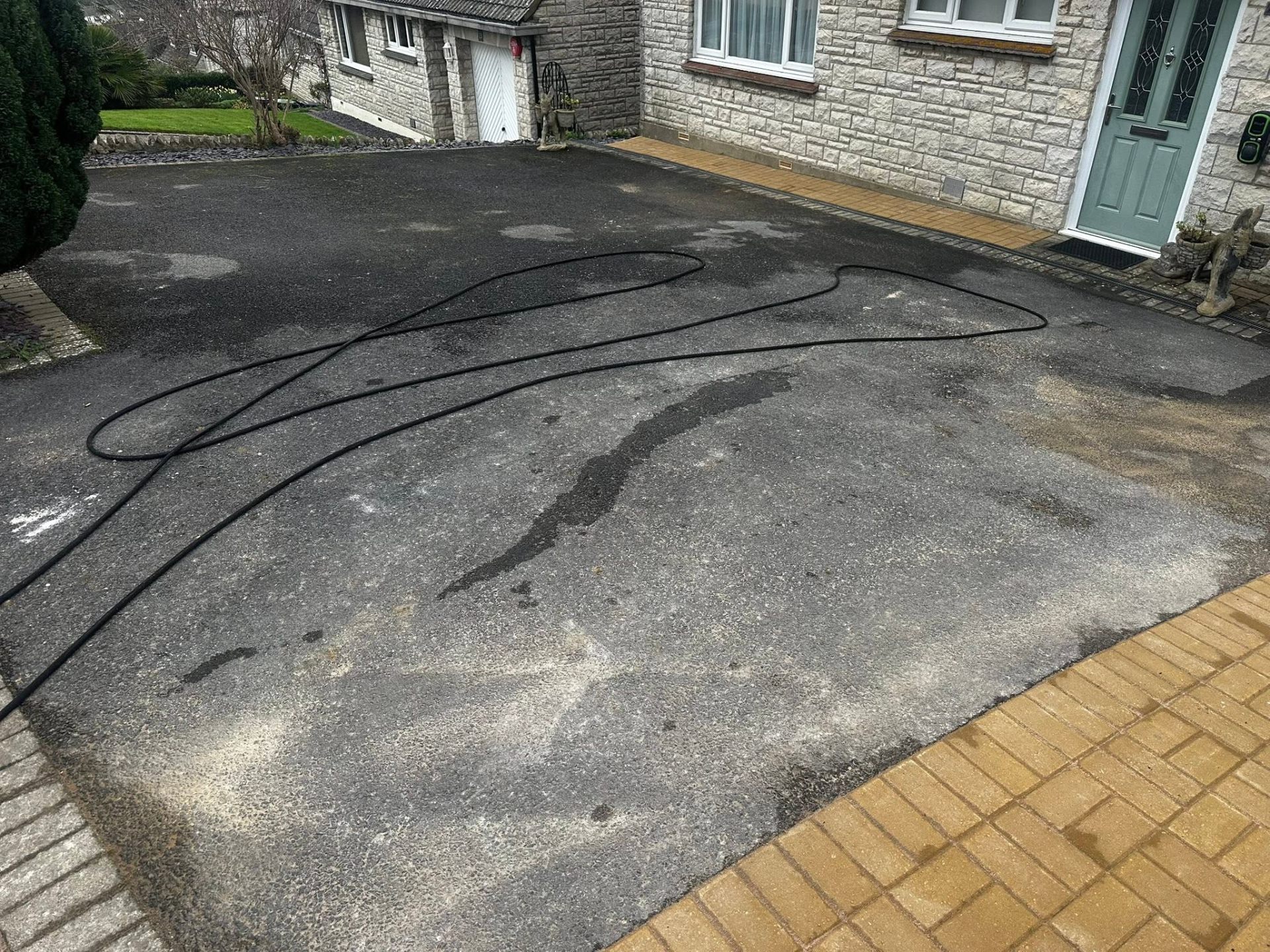 Before, Tarmac driveway deep clean, Driveway Cleaning, Dorset – Dorset Exterior Cleaning