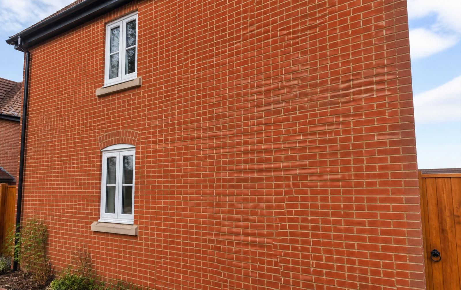 Cleaned red brick exterior wall in Dorset